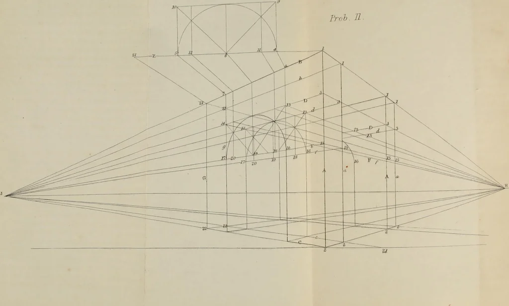 An illustration from A rudimentary and practical treatise on perspective for beginners : simplified for the use of juvenile students and amateurs in architecture, painting, etc., also adapted for schools and private instructors, 1866, leaf 91