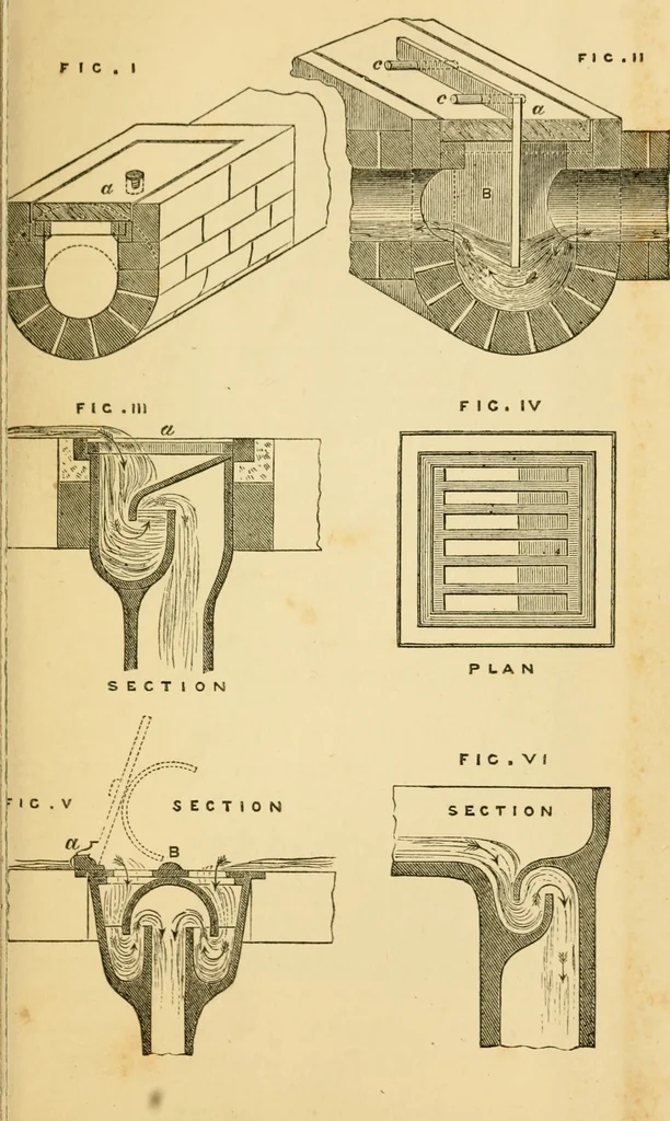 An illustration from Rudimentary treatise on the erection of dwelling-houses : illustrated by a perspective view, plans, elevations, and sections of a pair of semi-detached villas with the specification, quantities, and estimates and every requisite detail, in sequence, for their construction and finishing / by S.H. Brooks., 1874, leaf 208
