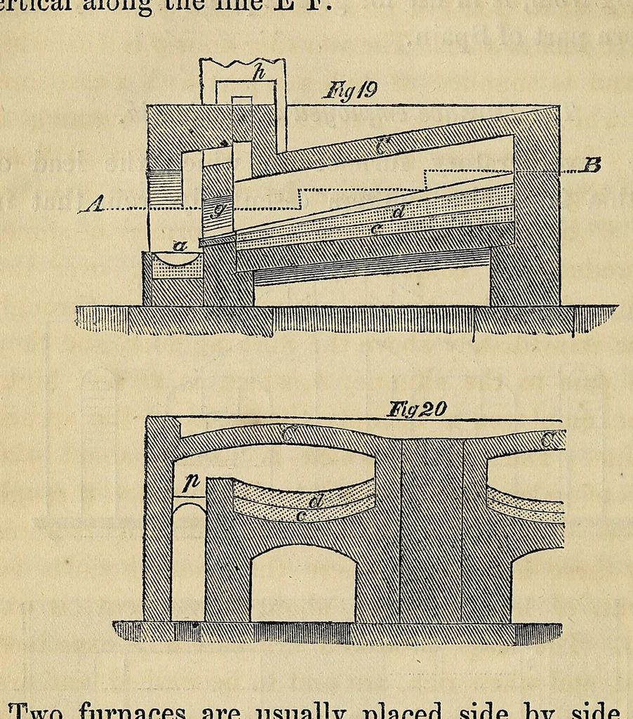 An illustration from A rudimentary treatise on the metallurgy of silver and lead .., 1861, leaf 124