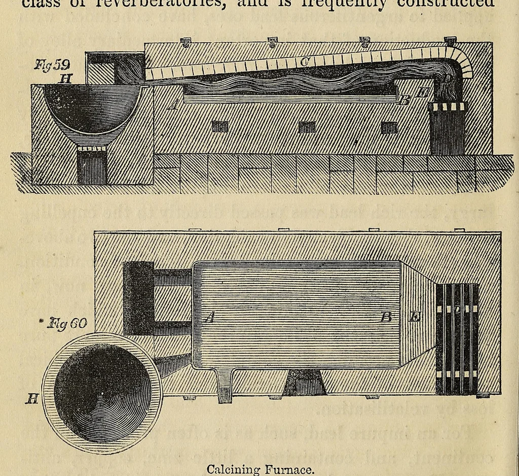 An illustration from A rudimentary treatise on the metallurgy of silver and lead .., 1861, leaf 156