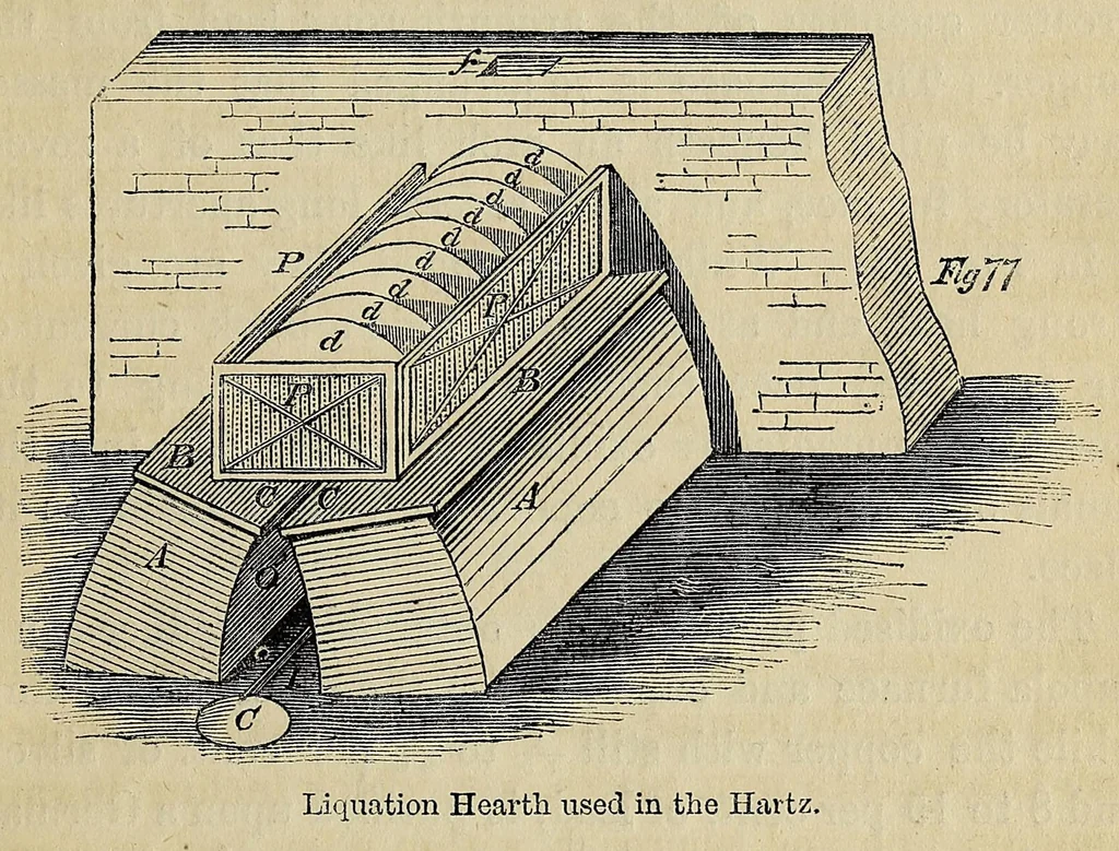 An illustration from A rudimentary treatise on the metallurgy of silver and lead .., 1861, leaf 217