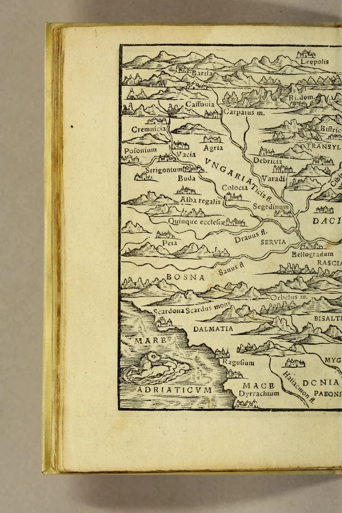 An illustration from Rudimentorum cosmographicorum Ioan. Honteri Coronensis libri III. cum tabellis geographicis elegantissimis. : De uariarum rerum nomenclaturis classes, liber I, 1548, leaf 82