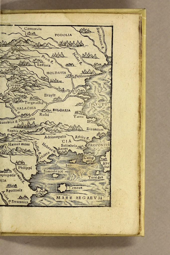 An illustration from Rudimentorum cosmographicorum Ioan. Honteri Coronensis libri III. cum tabellis geographicis elegantissimis. : De uariarum rerum nomenclaturis classes, liber I, 1548, leaf 83