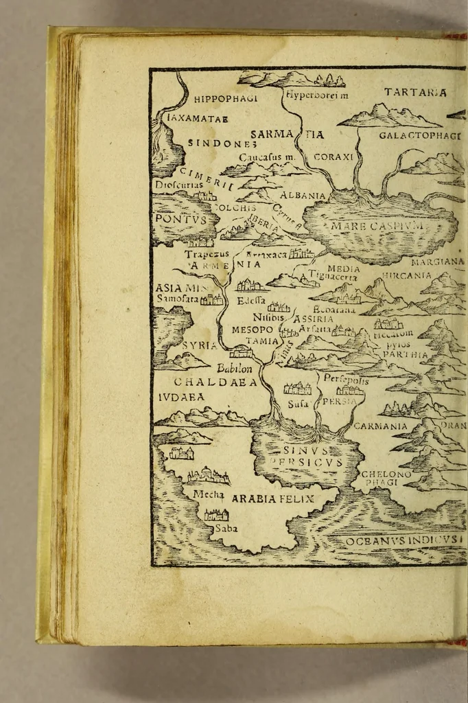 An illustration from Rudimentorum cosmographicorum Ioan. Honteri Coronensis libri III. cum tabellis geographicis elegantissimis. : De uariarum rerum nomenclaturis classes, liber I, 1548, leaf 92
