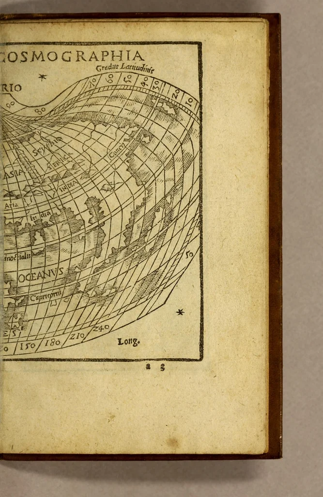 An illustration from Rudimentorum cosmographicorum Ioan. Honteri Coronen[sis] libri III. cum tabellis geographicis, elegantiss. : De uariarum rerum nomenclaturis, per classes, liber I, 1555, leaf 13