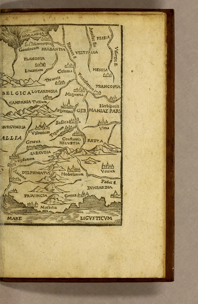 An illustration from Rudimentorum cosmographicorum Ioan. Honteri Coronen[sis] libri III. cum tabellis geographicis, elegantiss. : De uariarum rerum nomenclaturis, per classes, liber I, 1555, leaf 17