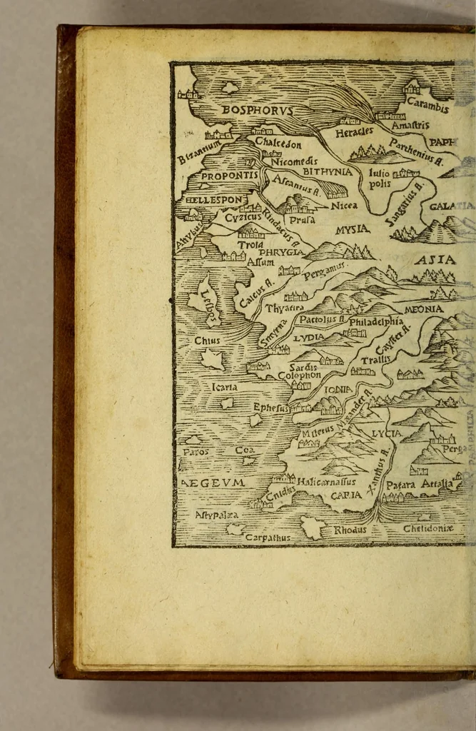 An illustration from Rudimentorum cosmographicorum Ioan. Honteri Coronen[sis] libri III. cum tabellis geographicis, elegantiss. : De uariarum rerum nomenclaturis, per classes, liber I, 1555, leaf 30