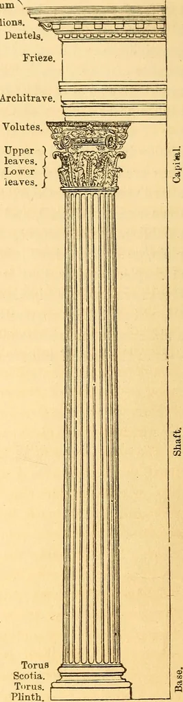 An illustration from The rudiments of architecture and building, for the use of architects, builders, draughtsmen, machinists, engineers, and mechanics, 1872, leaf 45