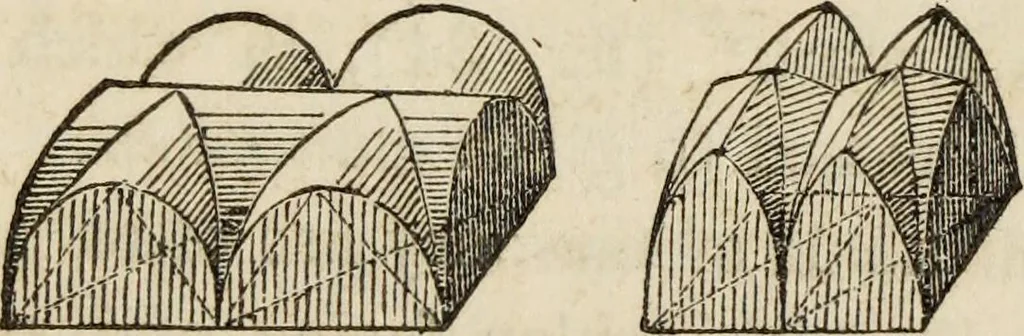 An illustration from Rudiments of the art of building : represented in five sections [...] for the use of architects, builders, draghtsmen, machinists, engineers and mechanics, 1853, leaf 58