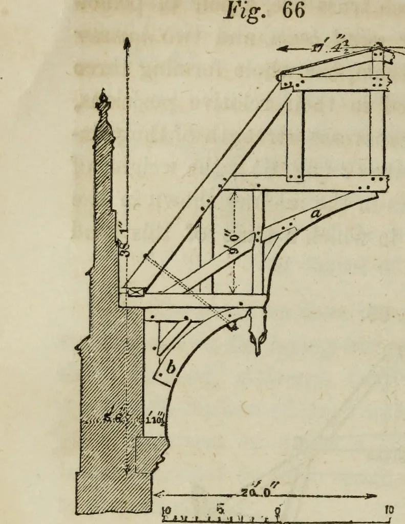 An illustration from Rudiments of the art of building : represented in five sections [...] for the use of architects, builders, draghtsmen, machinists, engineers and mechanics, 1853, leaf 79