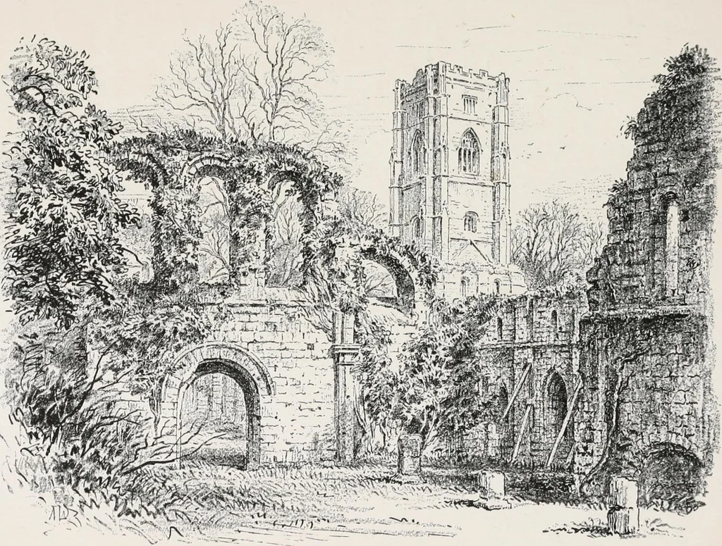 An illustration from The ruined abbeys of Yorkshire, 1891, leaf 106