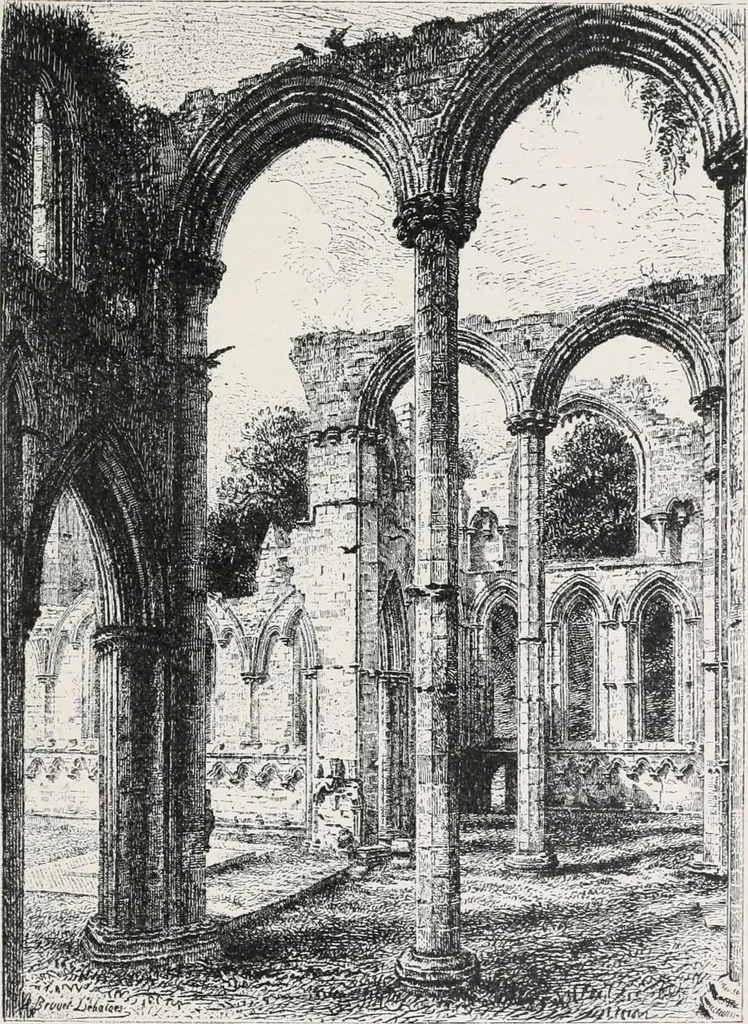 An illustration from The ruined abbeys of Yorkshire, 1891, leaf 130