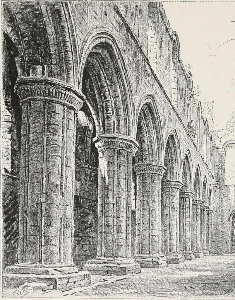 An illustration from The ruined abbeys of Yorkshire, 1891, leaf 154