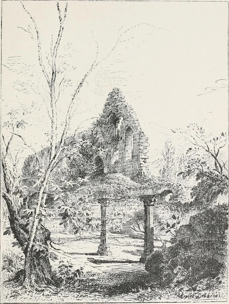 An illustration from The ruined abbeys of Yorkshire, 1891, leaf 198