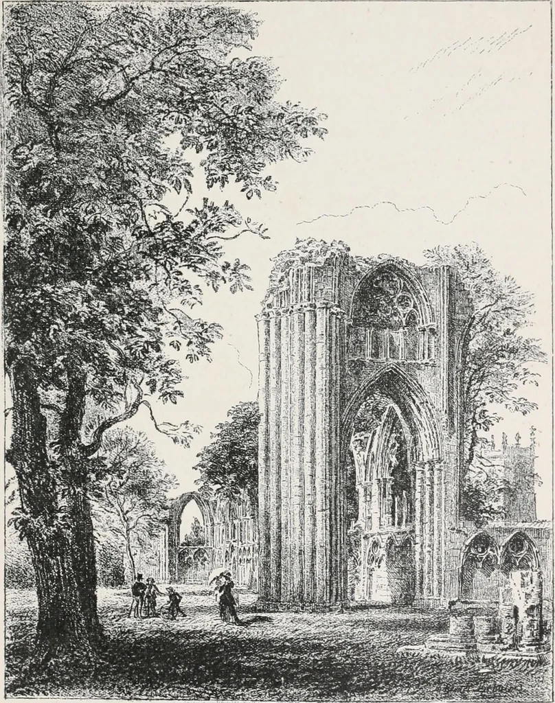 An illustration from The ruined abbeys of Yorkshire, 1891, leaf 38