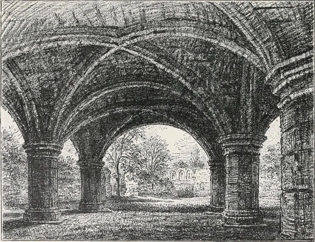 An illustration from The ruined abbeys of Yorkshire, 1891, leaf 44