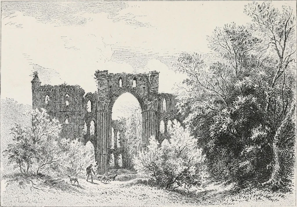 An illustration from The ruined abbeys of Yorkshire, 1891, leaf 68