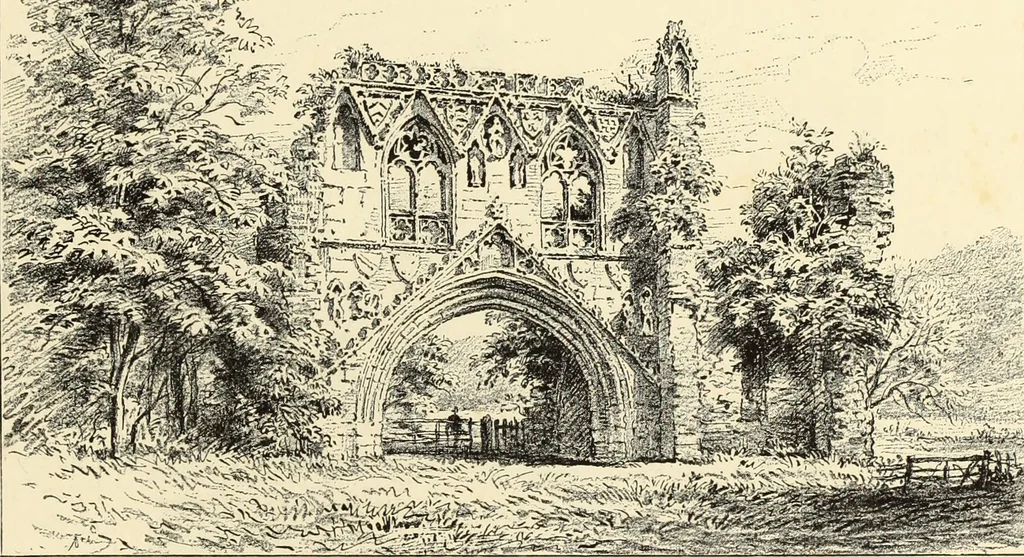 An illustration from The ruined abbeys of Yorkshire, 1883, leaf 100