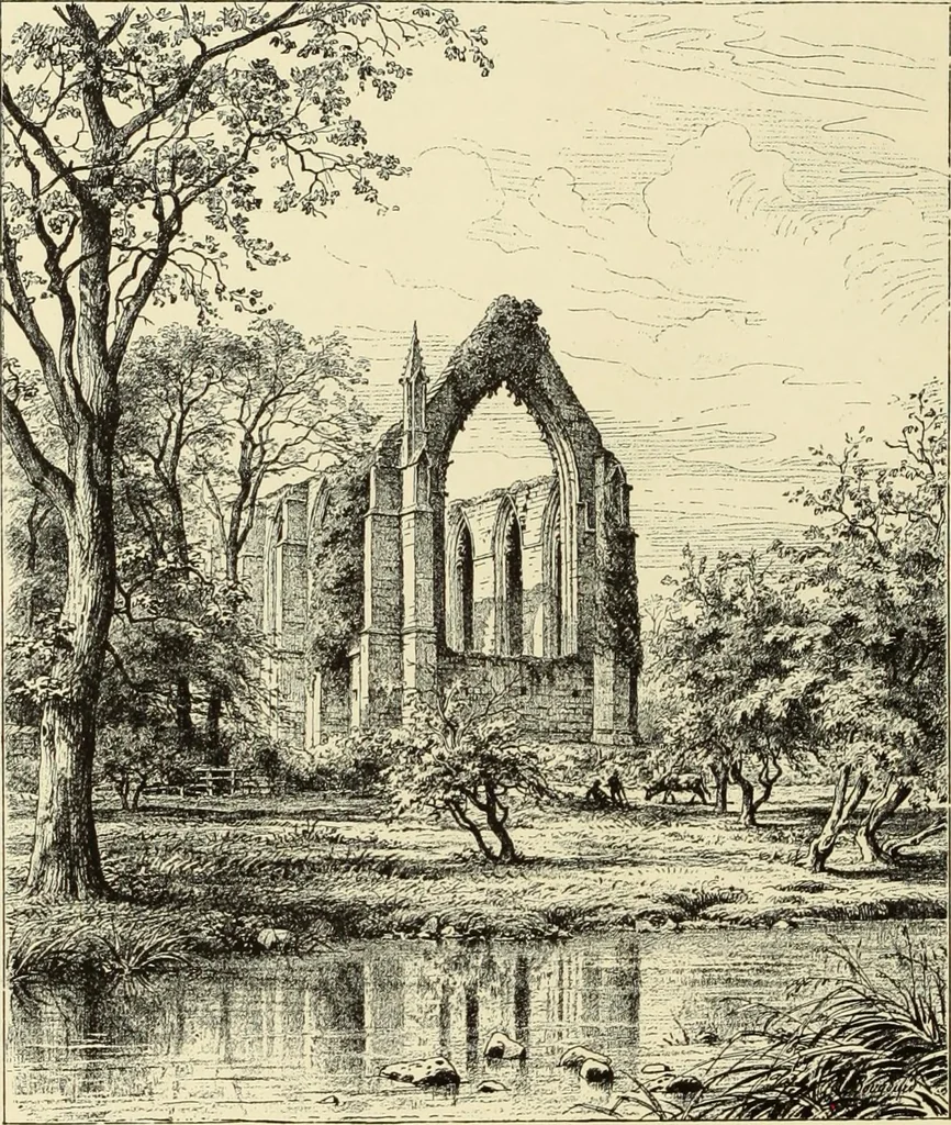 An illustration from The ruined abbeys of Yorkshire, 1883, leaf 101
