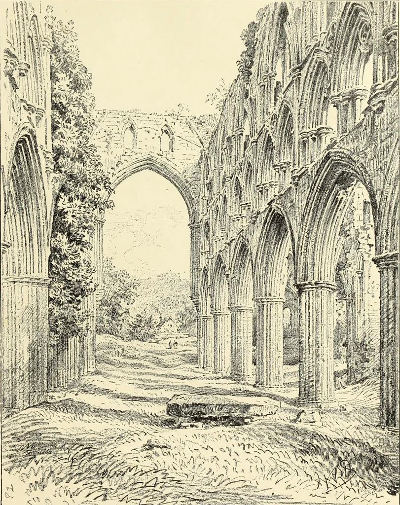 An illustration from The ruined abbeys of Yorkshire, 1883, leaf 28