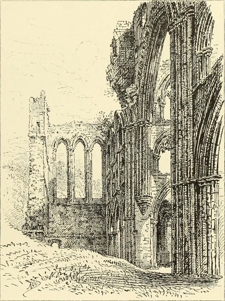 An illustration from The ruined abbeys of Yorkshire, 1883, leaf 32