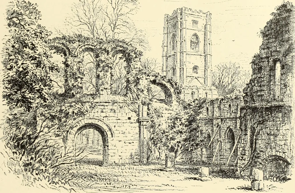 An illustration from The ruined abbeys of Yorkshire, 1883, leaf 46