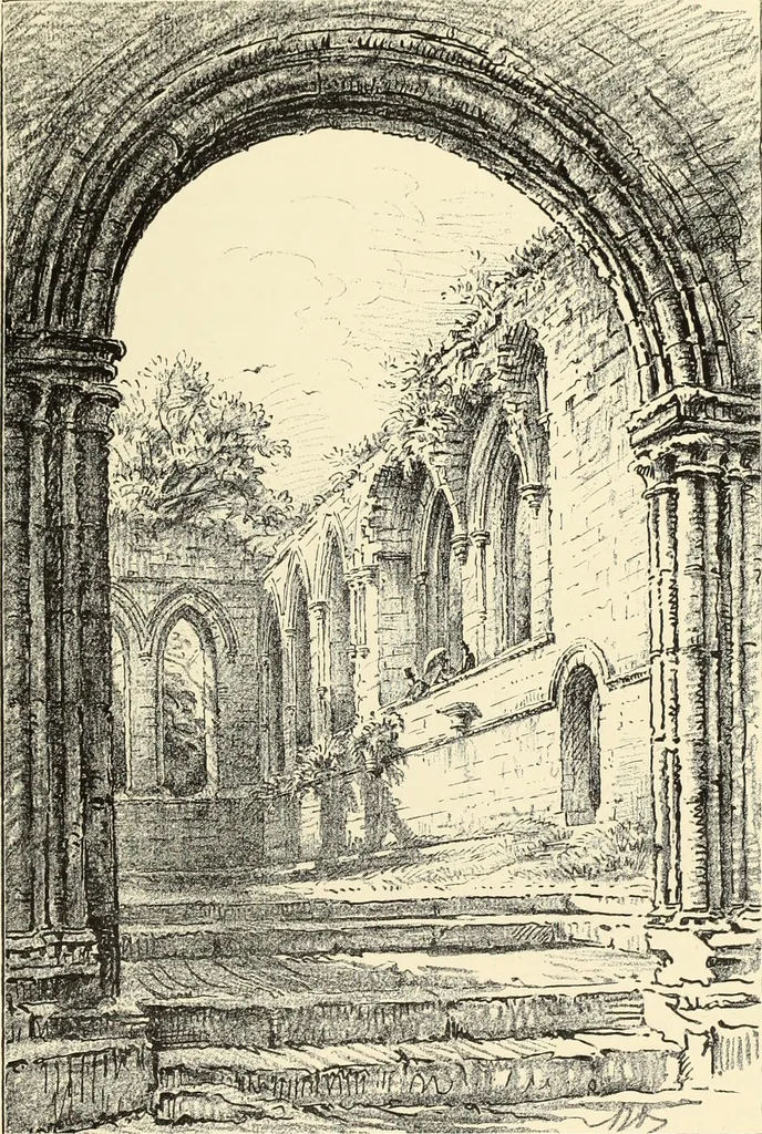 An illustration from The ruined abbeys of Yorkshire, 1883, leaf 52