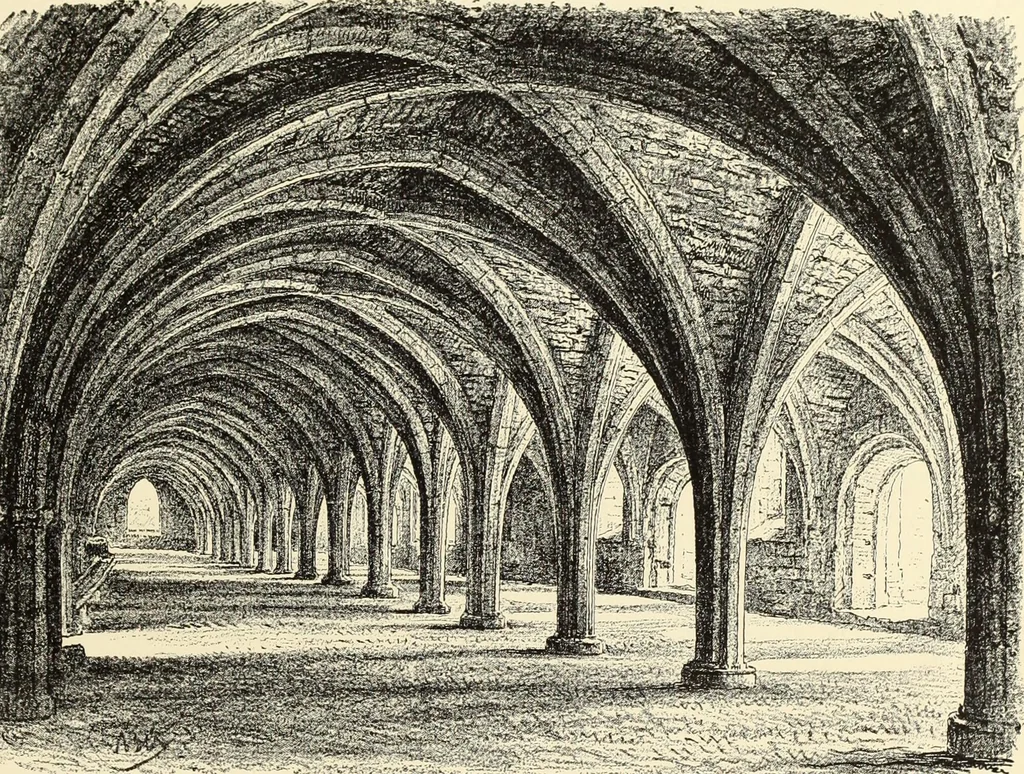 An illustration from The ruined abbeys of Yorkshire, 1883, leaf 54