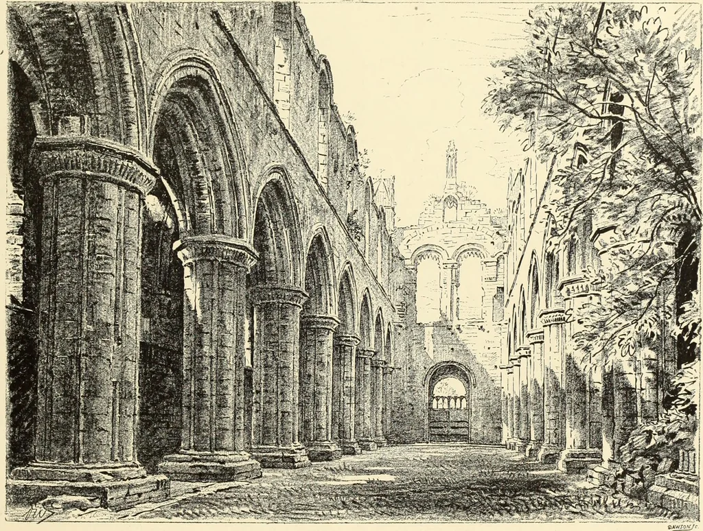 An illustration from The ruined abbeys of Yorkshire, 1883, leaf 60
