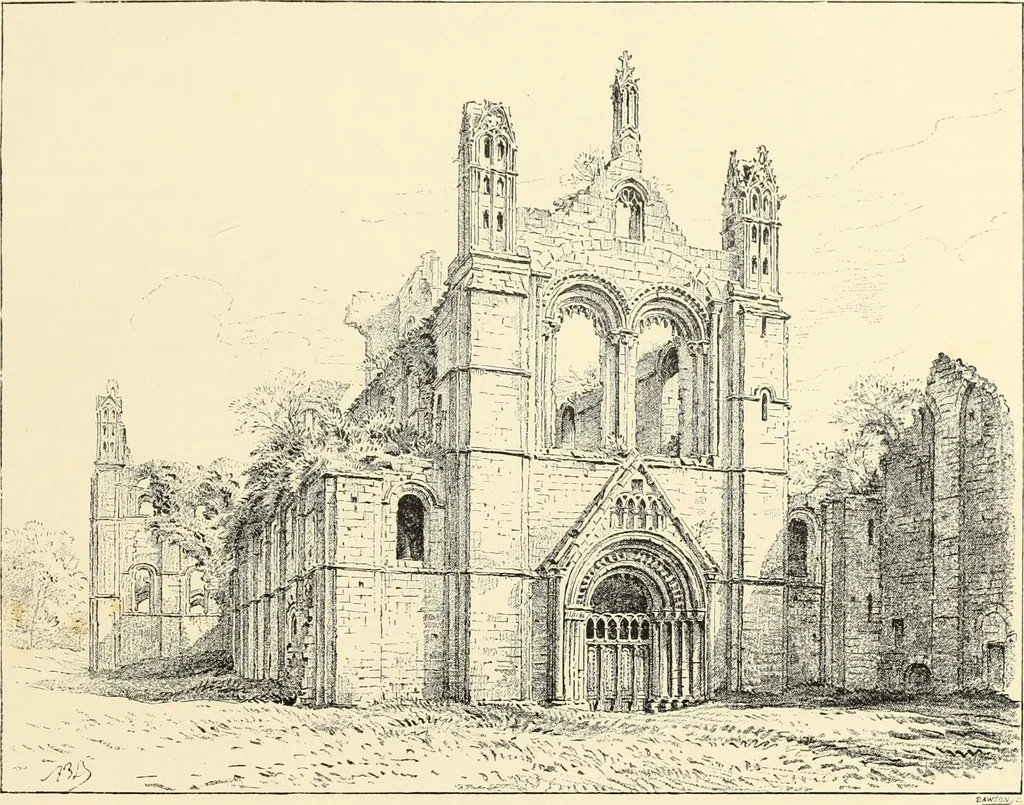 An illustration from The ruined abbeys of Yorkshire, 1883, leaf 62