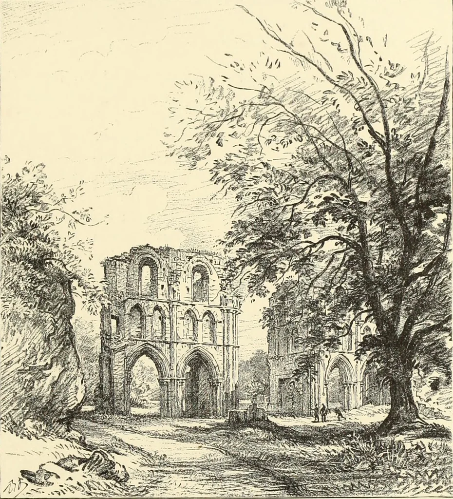 An illustration from The ruined abbeys of Yorkshire, 1883, leaf 70