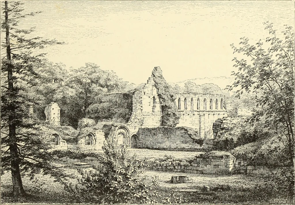 An illustration from The ruined abbeys of Yorkshire, 1883, leaf 72