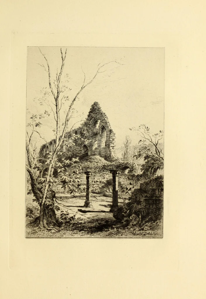 An illustration from The ruined abbeys of Yorkshire, 1883, leaf 74