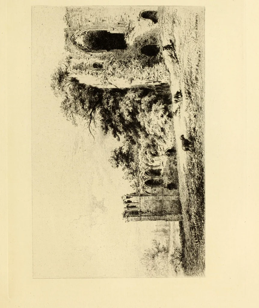 An illustration from The ruined abbeys of Yorkshire, 1883, leaf 90