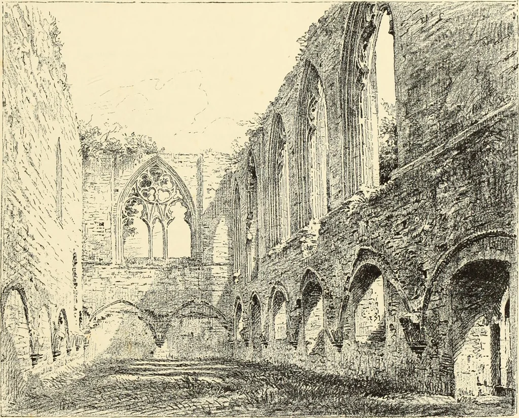 An illustration from The ruined abbeys of Yorkshire, 1883, leaf 92