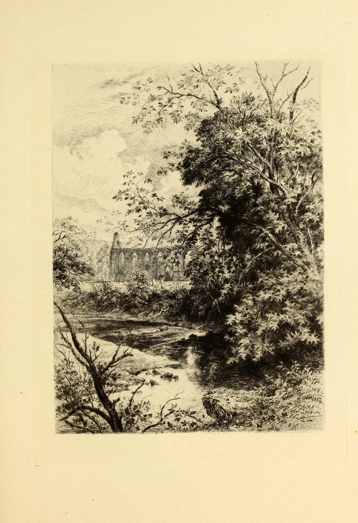 An illustration from The ruined abbeys of Yorkshire, 1883, leaf 96