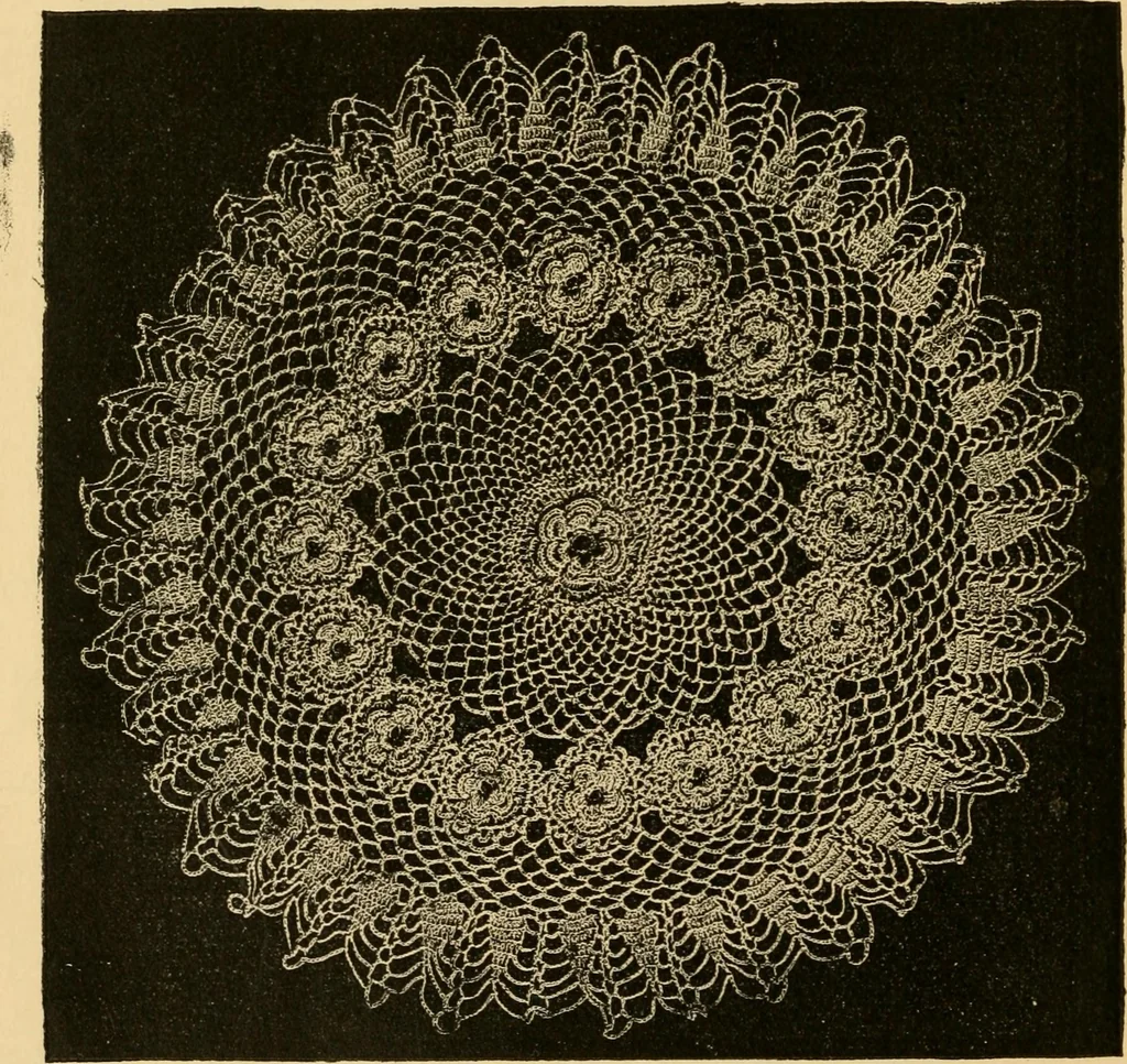 An illustration from Rules and directions for the use of Finlayson, Bousfield & co.'s real Scotch linen crochet thread .., 1886, leaf 21