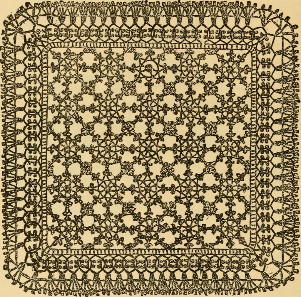 An illustration from Rules and directions for the use of Finlayson, Bousfield & co.'s real Scotch linen crochet thread .., 1886, leaf 25