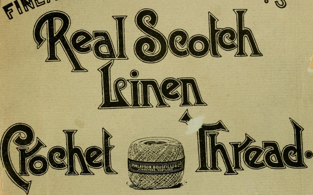 An illustration from Rules and directions for the use of Finlayson, Bousfield & co.'s real Scotch linen crochet thread .., 1886, leaf 6