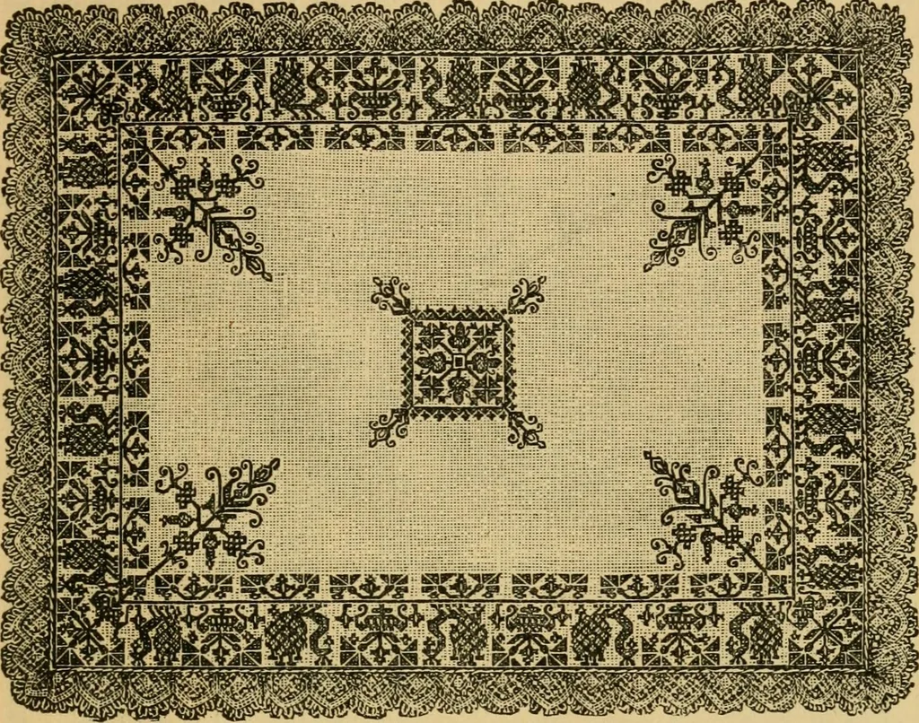 An illustration from Rules and directions for the use of Finlayson, Bousfield & co.'s real Scotch linen crochet thread .., 1886, leaf 72