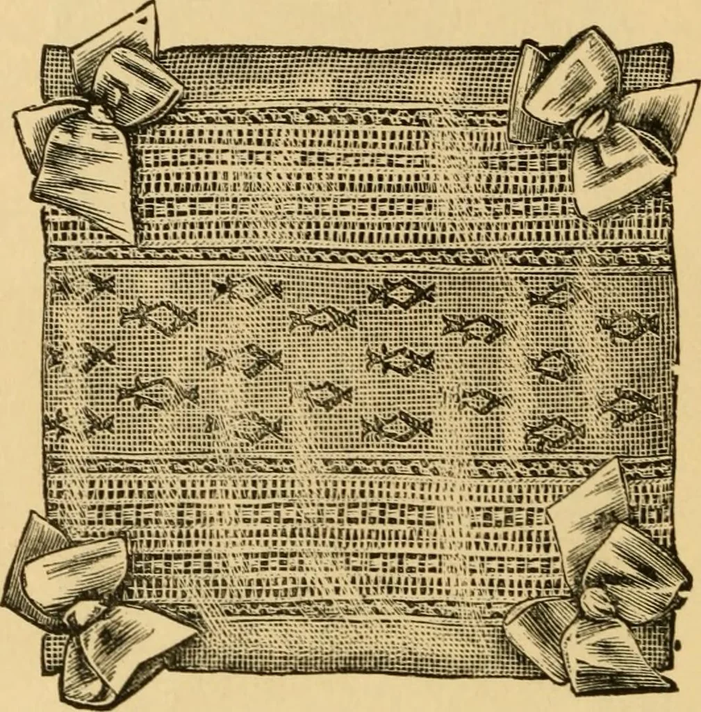 An illustration from Rules and directions for the use of Finlayson, Bousfield & co.'s real Scotch linen crochet thread .., 1886, leaf 75