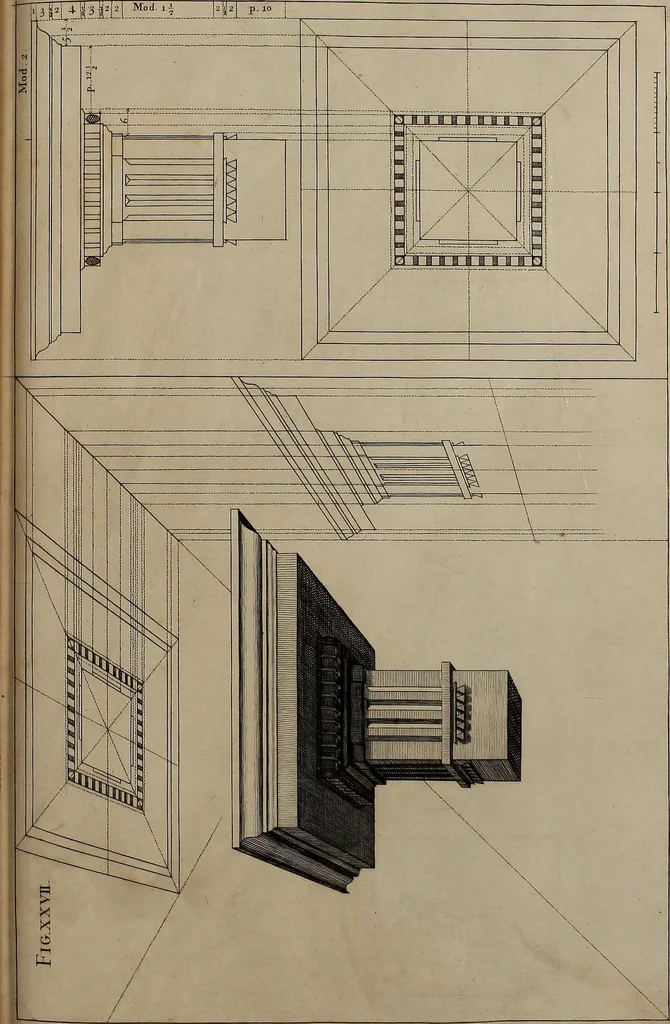 An illustration from Rules and examples of perspective, proper for painters and architects, etc. In English and Latin ... by .., 1707, leaf 106
