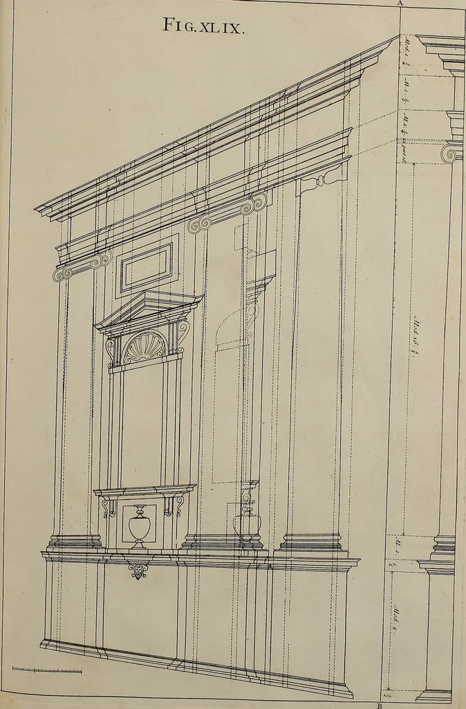 An illustration from Rules and examples of perspective, proper for painters and architects, etc. In English and Latin ... by .., 1707, leaf 172