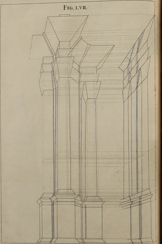 An illustration from Rules and examples of perspective, proper for painters and architects, etc. In English and Latin ... by .., 1707, leaf 199