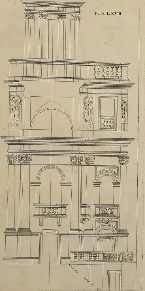 An illustration from Rules and examples of perspective, proper for painters and architects, etc. In English and Latin ... by .., 1707, leaf 232