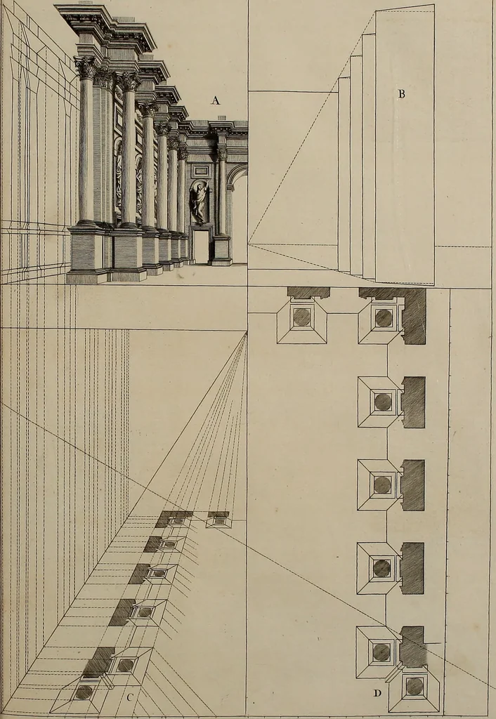 An illustration from Rules and examples of perspective, proper for painters and architects, etc. In English and Latin ... by .., 1707, leaf 254