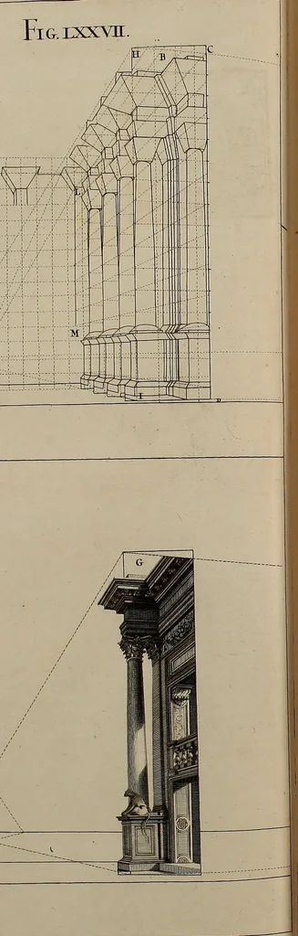An illustration from Rules and examples of perspective, proper for painters and architects, etc. In English and Latin ... by .., 1707, leaf 257