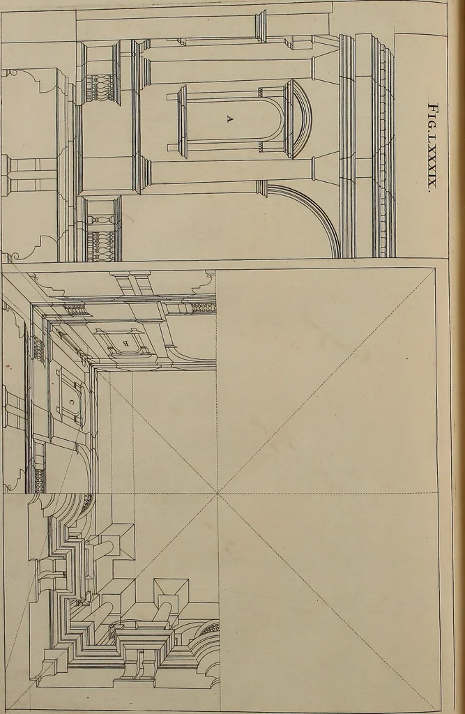 An illustration from Rules and examples of perspective, proper for painters and architects, etc. In English and Latin ... by .., 1707, leaf 293