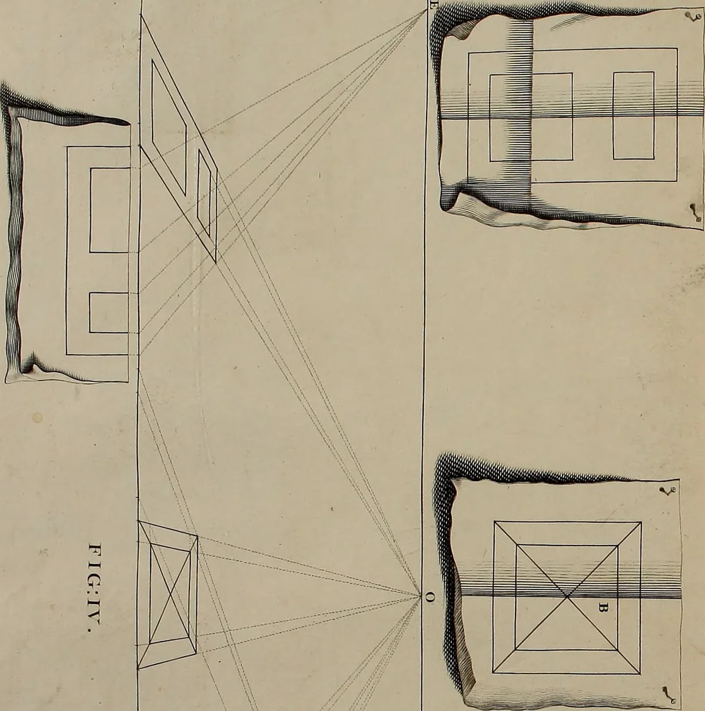 An illustration from Rules and examples of perspective, proper for painters and architects, etc. In English and Latin ... by .., 1707, leaf 37