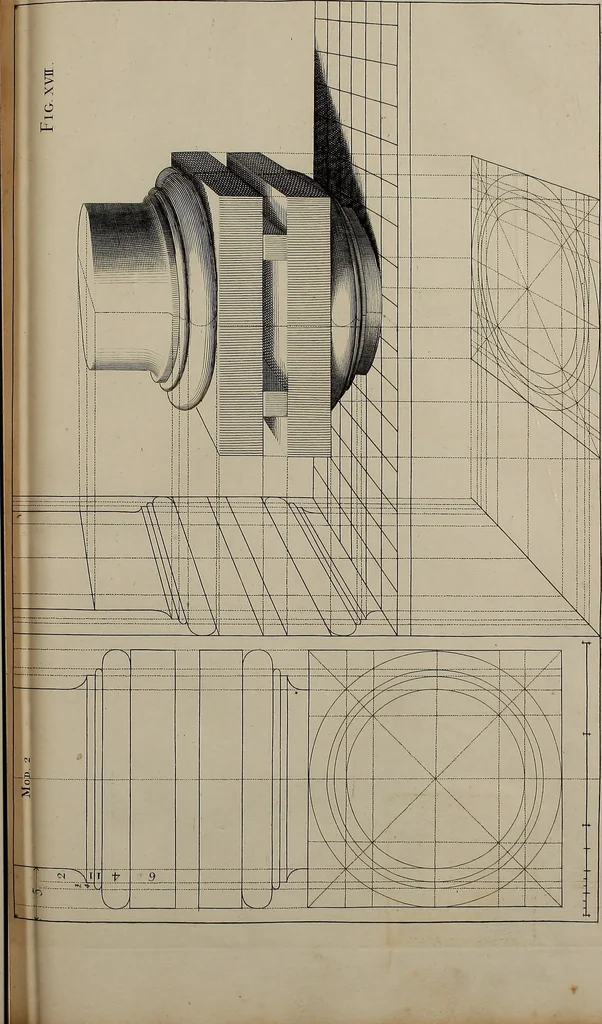 An illustration from Rules and examples of perspective, proper for painters and architects, etc. In English and Latin ... by .., 1707, leaf 76